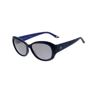 Lunettes de soleil ovales écaille bleu